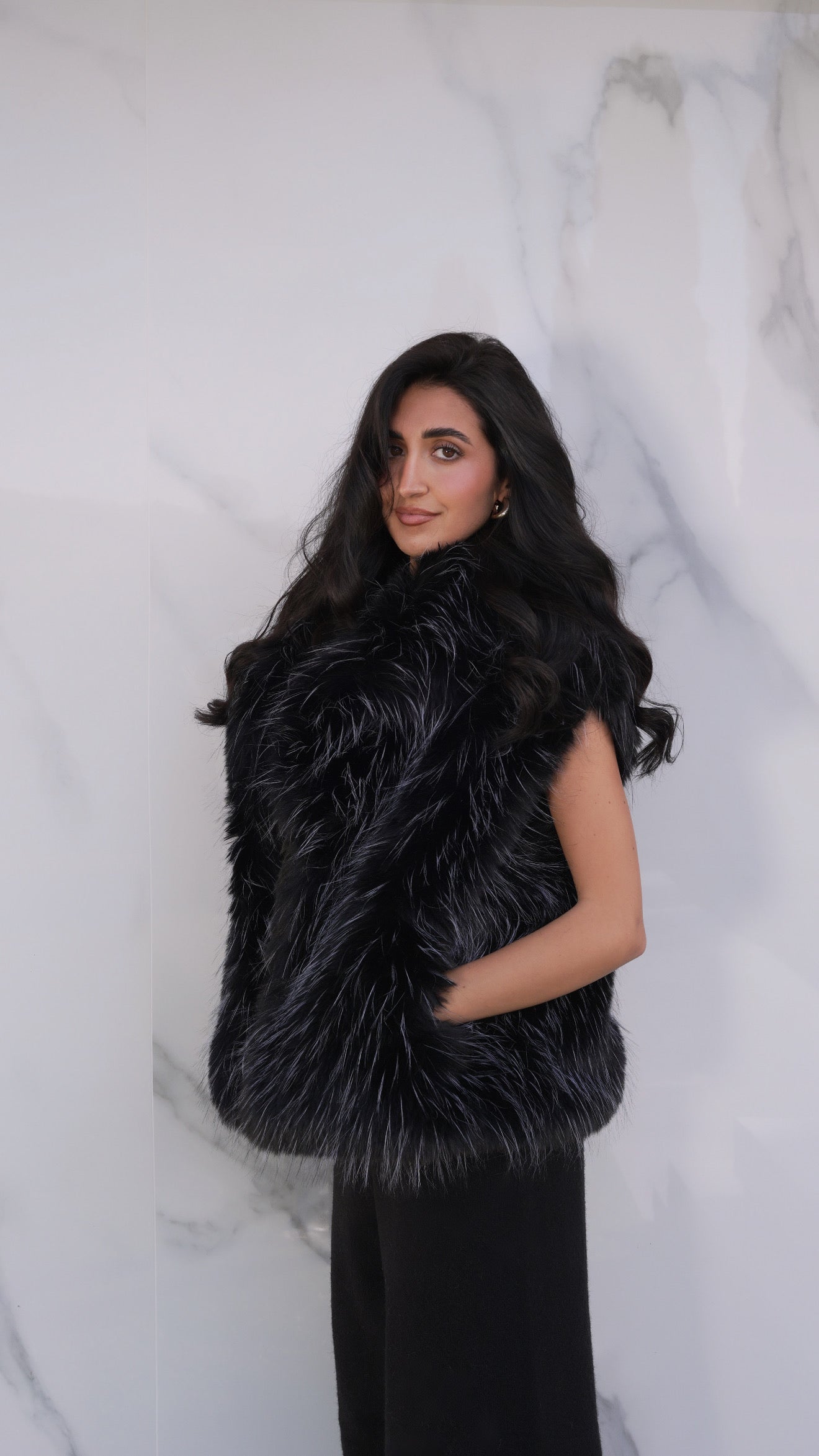 Veste fluffy sans manches